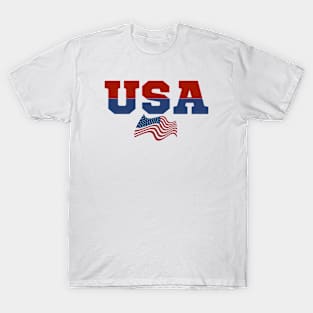 USA, American flag independence day design for bright colors T-Shirt